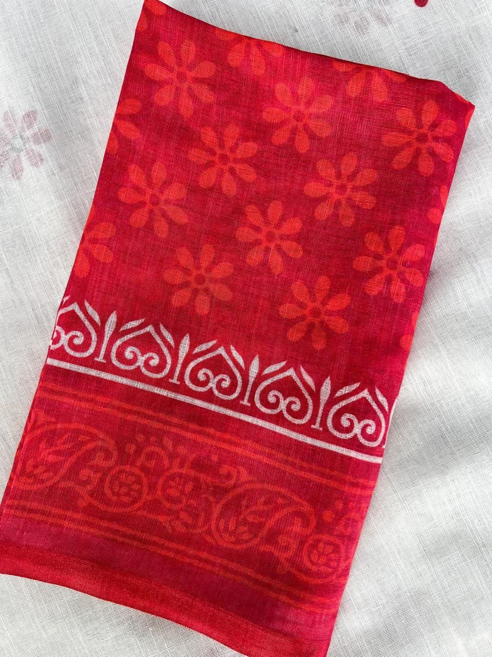 MG 449 Palin Linen Digital Printed Saree Wholesale Price In Surat